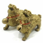 【開運グッズ】ヒキュウ 貔貅 置物 風水グッズ 牛鈴付 銅製 最大長さ13cm ヒキュウの置物 一対 ペア 雌雄 ひきゅう 招財文様 魔除け 開運 金運 風水 アイテム インテリア オブジェ 開運グッズ｜価格14,200円・送料のご案内