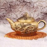 【邪気払い】置物 真鍮 工芸品 龍鳳模様 龍頭蓋 茶器 急須 オブジェ ティーポット リビング 書斎 インテリア 装飾 縁起物 吉祥 古典的 レトロ 飾り 開運グッズ ギフト 記念品 高級感｜価格6,454円・送料のご案内