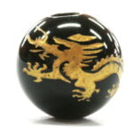 【運気アップ】龍 天然石 四神獣 四神 青龍 珠売り オニキス青龍彫り 12mm 金彫り 最強金運 オニキス 開運グッズ 天然石ビーズ 粒売り バラ売り ばら売り バラ玉｜価格440円・送料のご案内