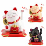 【開運グッズ】ソーラー式 動く 手振り招き猫 まねきねこ 可動式 省エネ 自動 置物 飾り物 玄関 入口 車 縁起物 開運グッズ 風水アイテム ◇FAM-XB23001【メール便】｜価格980円・送料のご案内