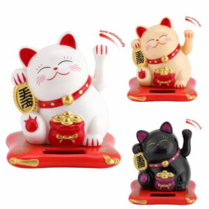 【開運グッズ】ソーラー式 動く 手振り招き猫 まねきねこ 可動式 省エネ 自動 置物 飾り物 玄関 入口 車 縁起物 開運グッズ 風水アイテム ◇FAM-XB23001【メール便】｜価格980円・送料のご案内