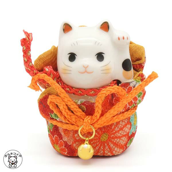 【幸運↑】猫グッズ 開店祝い 周年祝い 移転祝い 会社 移転祝い おしゃれ 招き猫 置物 まねきねこ 開店祝い ちりめんがかわいい【 彩絵ふく福巾着招き猫(左手)】 専門店 雑貨 風水 風水グッズ 猫 雑貨 グッズ p13 ss s5 ma|価格1,650円・送料のご案内