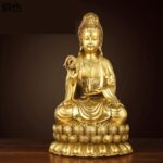 【邪気払い】観音菩薩 観音像 置物 真鍮製 風水グッズ 仏壇仏像 坐像 金運アップ 魔除け お守り 飾り物 彫像飾り 富と幸運 デスクの飾り プレゼント 開店祝い 観賞用 工芸品 開運グッズ 敬老の日 卓上 オフィス｜価格12,136円・送料のご案内